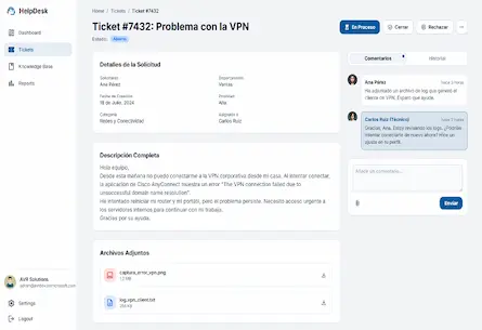 Aplicación de gestión de solicitudes internas (Help Desk)